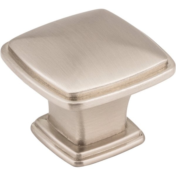 Jeffrey Alexander 1-3/16" Overall Length Satin Nickel Square Milan 1 Cabinet Knob 1091SN - main